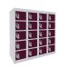  Dual USB Phone Charging Locker - H.940 W.900 D.380mm - Solid Door - 20 Compartments - Berry Burst