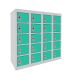 Dual USB Phone Charging Locker - H.940 W.900 D.380mm - Solid Door - 20 Compartments - Lagoon Blue