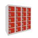  Dual USB Phone Charging Locker - H.940 W.900 D.380mm - Solid Door - 20 Compartments - Tamarillo Red