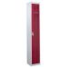 Perforated Door Locker - 1 Compartment - Red Doors - H.1800 W.300 D.300