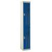 Perforated Door Locker - 2 Compartment - Dark Blue Doors - H.1800 W.380 D.380
