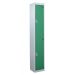 Standard Locker - 2 Compartment - Green Doors - H.1800 W.380 D.380