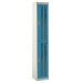 Perforated Door Locker - 2 Compartment - Light Blue Doors - H.1800 W.300 D.450