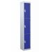 Standard Locker - 3 Compartment - Dark Blue Doors - H.1800 W.300 D.300