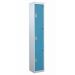 Standard Locker - 3 Compartment - Light Blue Doors - H.1800 W.300 D.450