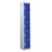 Perforated Door Locker - 5 Compartment - Dark Blue Doors - H.1800 W.380 D.380