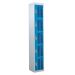 Perforated Door Locker - 5 Compartment - Light Blue Doors - H.1800 W.380 D.380