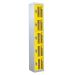 Perforated Door Locker - 5 Compartment - Yellow Doors - H.1800 W.300 D.450