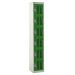 Perforated Door Locker - 6 Compartment - Green Doors - H.1800 W.300 D.300
