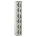 Perforated Door Locker - 6 Compartment - Light Grey Doors - H.1800 W.300 D.300