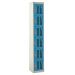 Perforated Door Locker - 6 Compartment - Light Blue Doors - H.1800 W.300 D.300
