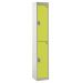 Standard Locker - 2 Compartment - Yellow Doors - H.1800 W.450 D.450