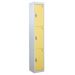 Standard Locker - 3 Compartment - Yellow Doors - H.1800 W.450 D.450