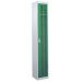 Perforated Door Locker - 1 Compartment - Green Doors - H.1800 W.450 D.450