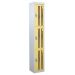Perforated Door Locker - 3 Compartment - Yellow Doors - H.1800 W.450 D.450