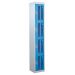 Perforated Door Locker - 4 Compartment - Light Blue Doors - H.1800 W.450 D.450