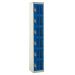 Perforated Door Locker - 6 Compartment - Dark Blue Doors - H.1800 W.300 D.450