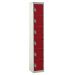 Standard Locker - 6 Compartment - Red Doors - H.1800 W.300 D.300