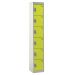 Standard Locker - 6 Compartment - Yellow Doors - H.1800 W.380 D.380