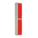 Laminate Splash Locker - 2 Compartment - Spectrum Red Doors - H.1800 W.300 D.300