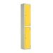 Laminate Door Locker - 2 Compartment - Spectrum Yellow Doors - H.1800 W.300 D.450