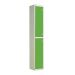 Laminate Splash Locker - 2 Compartment - Vibrant Green Doors - H.1800 W.300 D.300