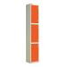 Laminate Splash Locker - 3 Compartment - Clementine Doors - H.1800 W.300 D.300