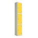 Laminate Splash Locker - 3 Compartment - Spectrum Yellow Doors - H.1800 W.300 D.450