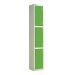 Laminate Door Locker - 3 Compartment - Vibrant Green Doors - H.1800 W.300 D.450
