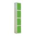 Laminate Door Locker - 4 Compartment - Vibrant Green Doors - H.1800 W.300 D.450