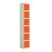 Laminate Splash Locker - 6 Compartment - Clementine Doors - H.1800 W.300 D.450