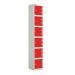 Laminate Door Locker - 6 Compartment - Spectrum Red Doors - H.1800 W.300 D.300