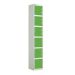 Laminate Splash Locker - 6 Compartment - Vibrant Green Doors - H.1800 W.300 D.450