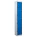 Padlock Locker - Dark Blue Doors - H.1800 W.300 D.450 - 4 Compartment
