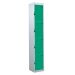Padlock Locker - Green Doors - H.1800 W.300 D.450 - 4 Compartment