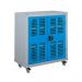 Mobile Perforated Cupboard -2 Shelves - Light Blue Doors - H.1040 W.900 D.610