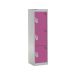 Spectrum School Locker - 3 Compartment - Pitahaya Pink Doors - H.1235 W.300 D.300