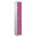 Spectrum Locker - 3 Compartment - Pitahaya Pink Doors - H.1800 W.380 D.380
