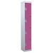 Spectrum Locker - 4 Compartment - Pitahaya Pink Doors - H.1800 W.300 D.300