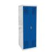Police Service Locker - H.1800 W.600 D.600mm - Perforated Door - 2 Compartment with coat rail and 2x capative coat hangers