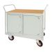 Mobile Maintenance Trolley - MDF Worktop - Fitted With Light Grey Double Cupboard - H.1050 W.900 D.600