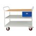 Mobile Maintenance Trolley - MDF Worktop - Fitted With Dark Blue Drawer & 3 Shelves - H.1050 W.1200 D.600