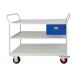 Mobile Maintenance Trolley - Steel Worktop - Fitted With Dark Blue Drawer & 3 Shelves - H.1050 W.900 D.600
