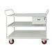 Mobile Maintenance Trolley - Steel Worktop - Fitted With Light Grey Drawer & 3 Shelves - H.1050 W.900 D.600