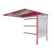 Traditional Cycle Shelter - Extension - Open Back, Perforated Sides - 2180.1900.2450 - Red
