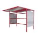 Traditional Cycle Shelter - Initial - Open Back, Perforated Sides - 2180.1900.2450 - Red