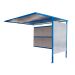 Traditional Cycle Shelter - Extension - Closed Back, Perforated Sides - 2180.1900.2450 - Dark Blue