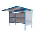 Traditional Cycle Shelter - Initial - Closed Back, Galvanised Sides - 2180.2500.2450 - Dark Blue