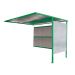 Traditional Cycle Shelter - Extension - Closed Back, Galvanised Sides - 2180.1900.2450 - Green