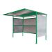 Traditional Cycle Shelter - Initial - Closed Back, Perforated Sides - 2180.1900.2450 - Green